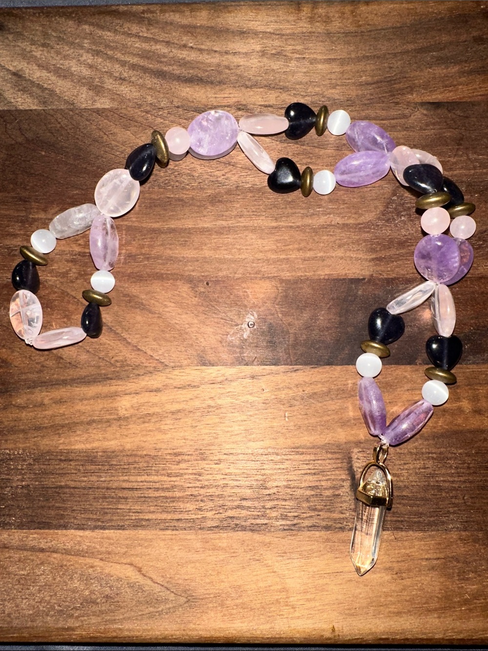 Faded Hidden Treasures HangCharm (Rose Quartz, Lavender Amethyst, White Cat Eye)